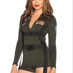 Women's Leg Avenue Top Gun Romper Halloween Costume